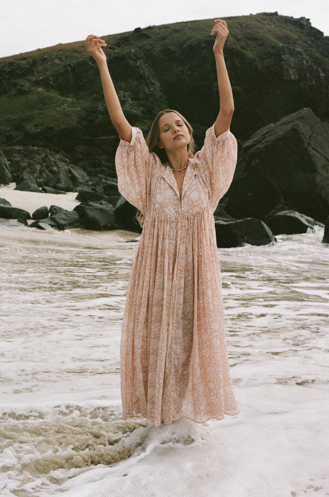 Kyra Maxi Dress ~ Apricot Blush