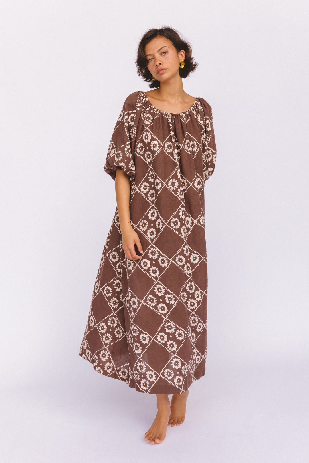 Dahlia Midi Dress ~ Maple