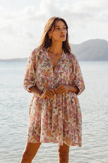 Kyra Mini Dress ~ Fuchsia Bloom