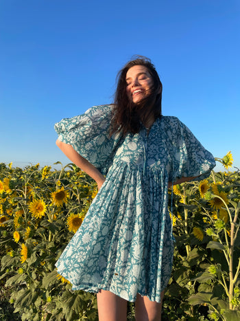 Kyra Mini Dress ~ Ocean Blue