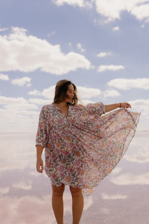 Kyra Midi Dress ~ Fuchsia Bloom